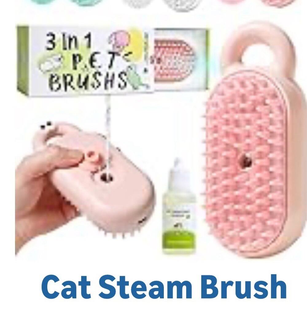 Cat & Dog Steam Brush 3-in-1 Pet Hair Remover, Cleaner & Massager for All Pets